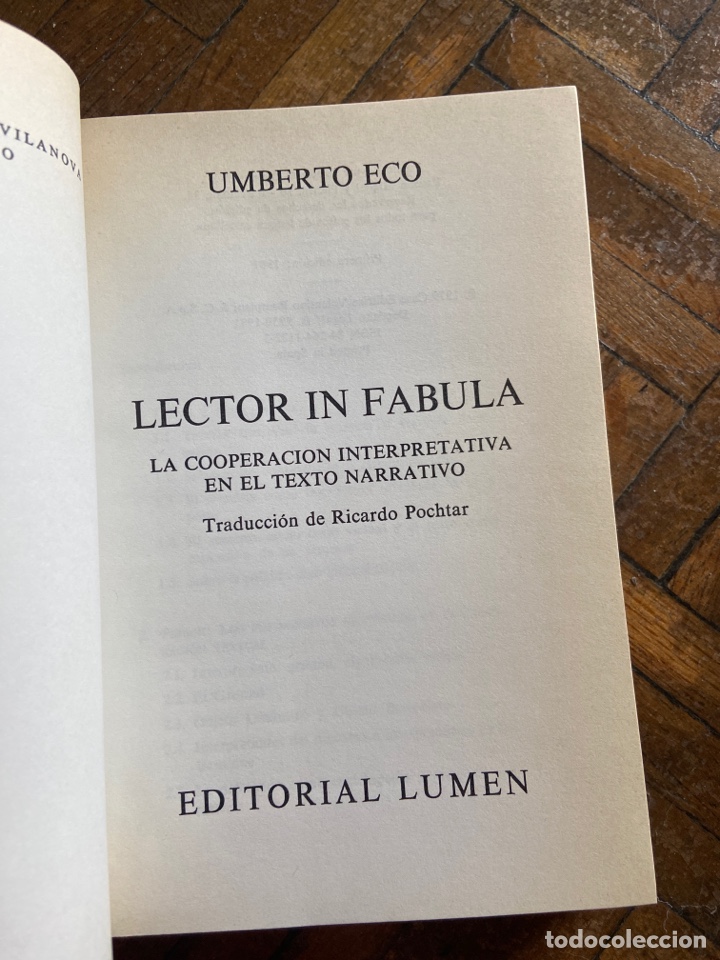 Libros de segunda mano: Lector in Fabula - Umberto Eco - Lumen (1981) - Foto 3