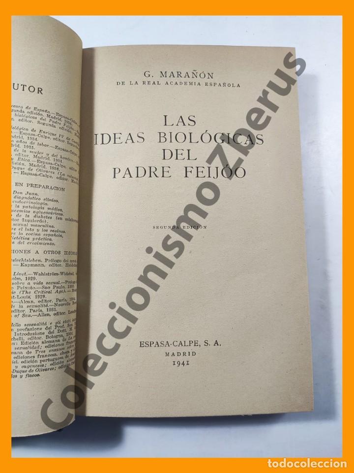 Libros de segunda mano: Las ideas biologicas del Padre Feijoo - Gregorio Mara&ntilde;on - Foto 3