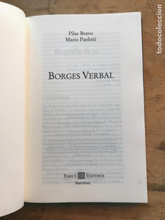 Libros de segunda mano: PILAR BRAVO Y MARIO PAOLETTI. BORGES VERBAL. - Foto 2