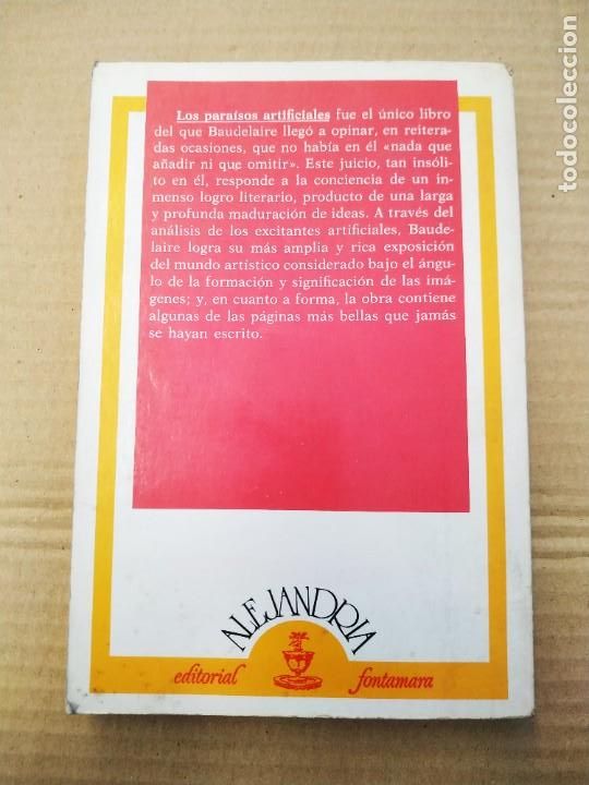 Libros de segunda mano: Los Para&iacute;sos Artificiales - Charles Baudelaire. Fontamara - Foto 2