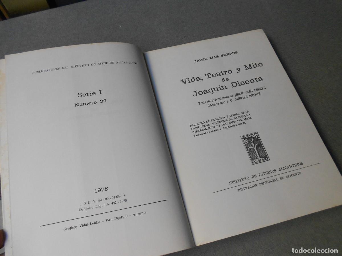 Libros de segunda mano: VIDA, TEATRO Y MITO DE JOAQUIN DICENTA - Foto 2