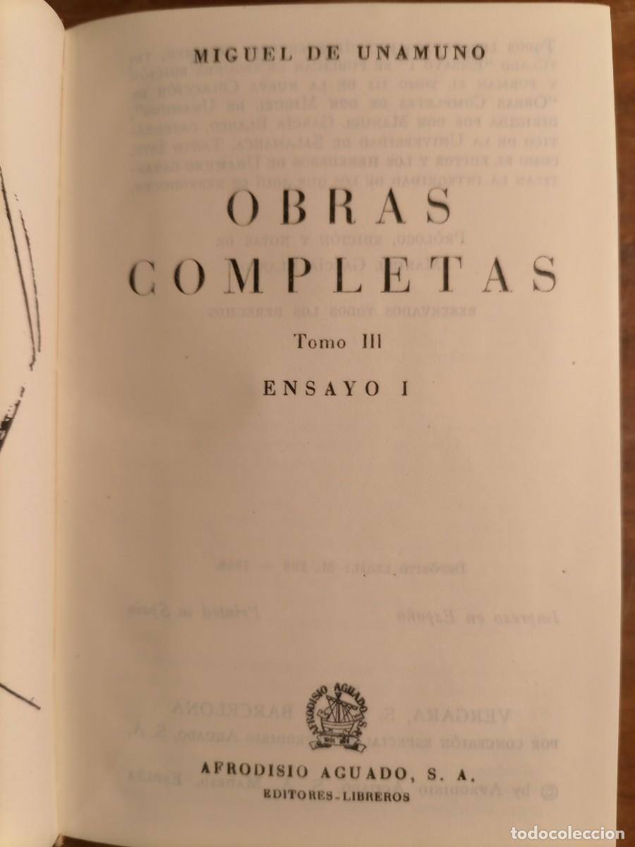 Libros de segunda mano: Miguel de Unamuno Obras completas III - Foto 7