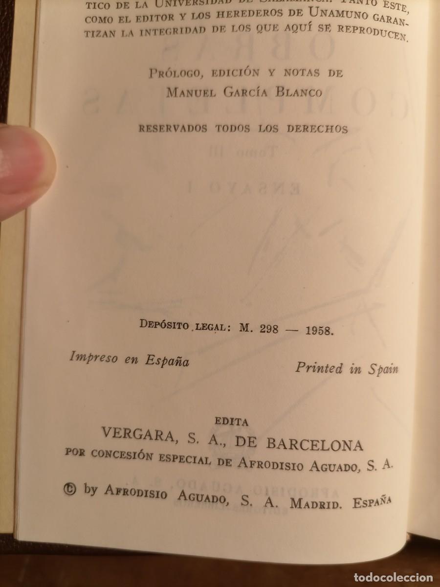 Libros de segunda mano: Miguel de Unamuno Obras completas III - Foto 8