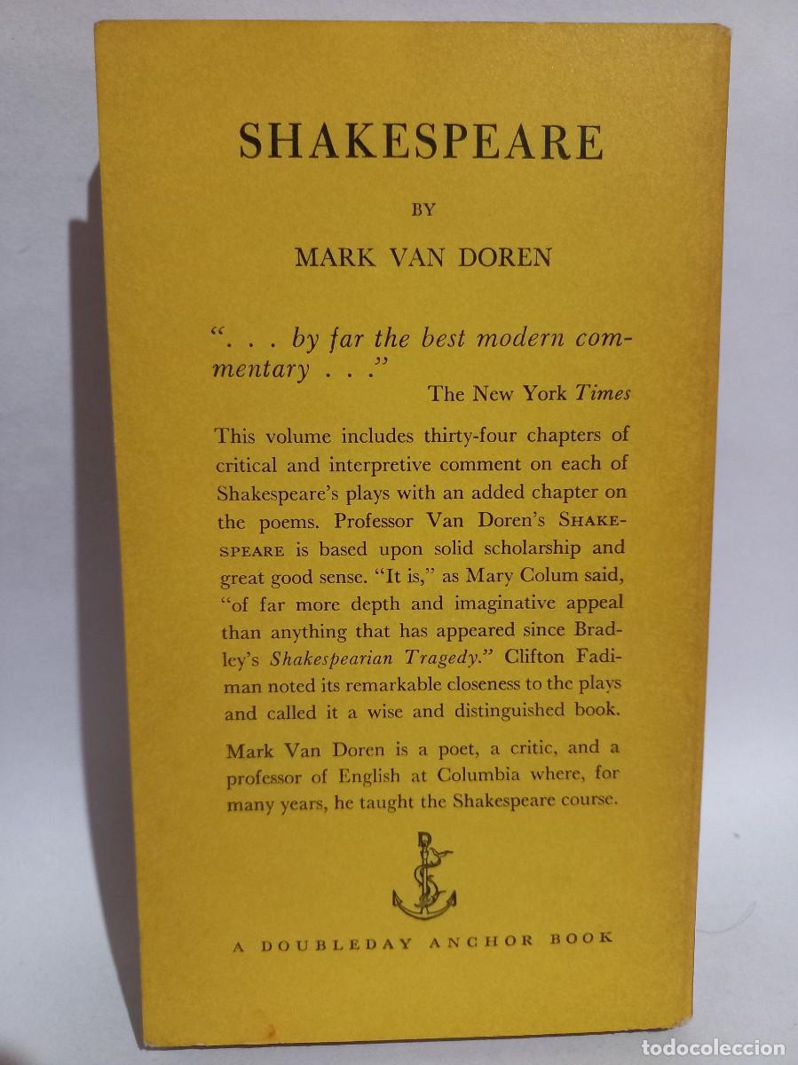 Libros de segunda mano: Mark Van Doren - Shakespeare - Primera edici&oacute;n - 1953 - Foto 4