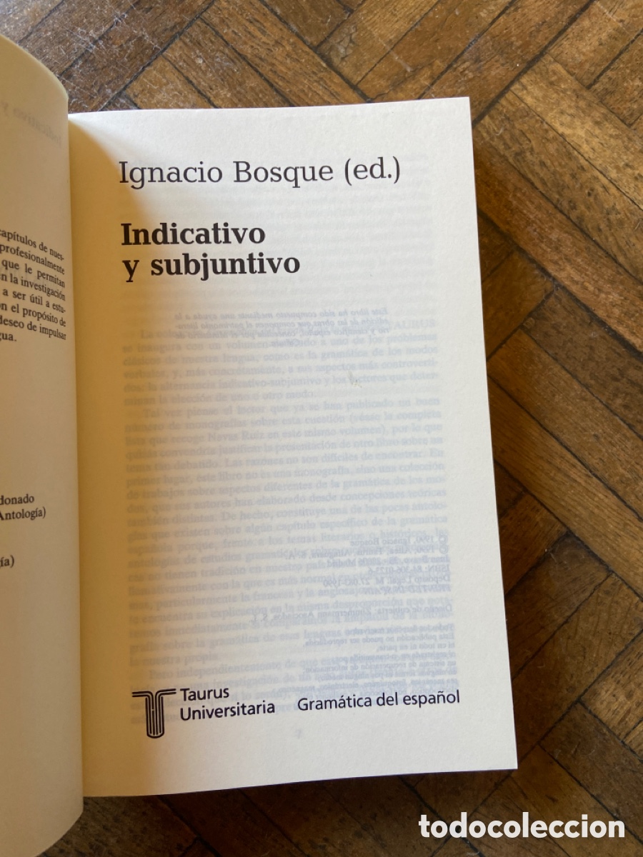 Libros de segunda mano: Indicativo y subjuntivo - Ignacio Bosque - Taurus (1990) - Foto 3