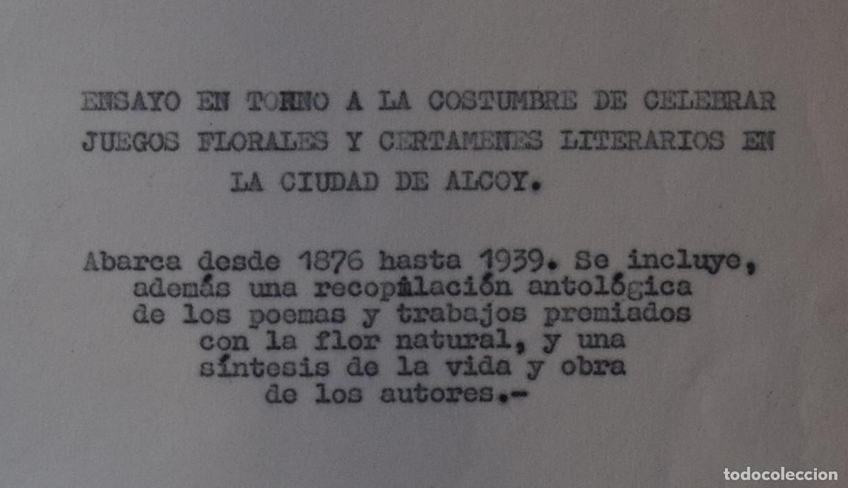 Libros de segunda mano: ENSAYO EN TORNO A LA COSTUMBRE DE CELEBRAR JUEGOS FLORALES (...) EN LA CIUDAD DE ALCOY...