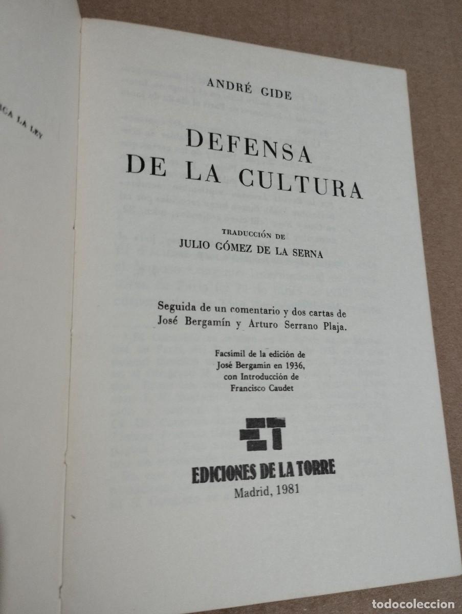 Libros de segunda mano: DEFENSA DE LA CULTURA (ANDR&Eacute; GIDE) - Foto 2