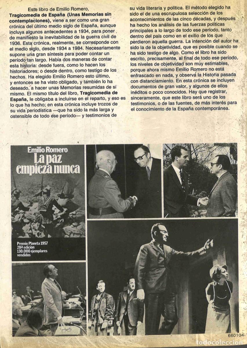 Libros de segunda mano: Tragicomedia de Espa&ntilde;a. Emilio Romero. 1985 - Foto 2