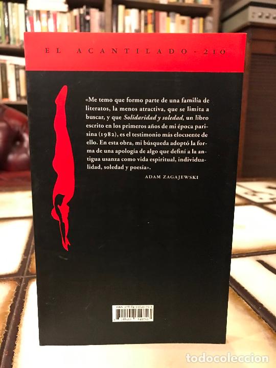 Libros de segunda mano: Solidaridad y soledad. Adam Zagajewski. Acantilado - Foto 2