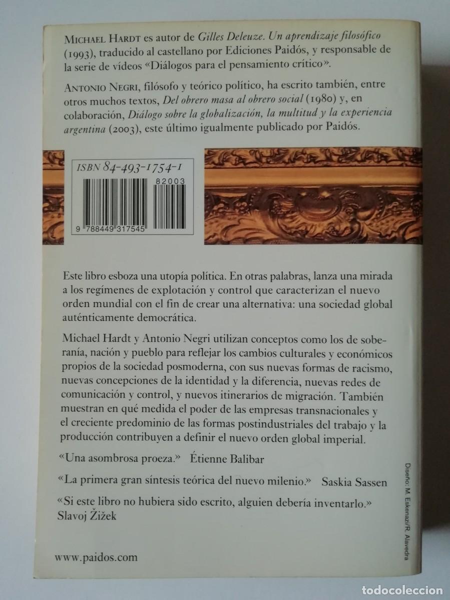 Libros de segunda mano: IMPERIO - MICHAEL HARDT, ANTONIO NEGRIE - D. PAID&Oacute;S 2005 - Foto 2
