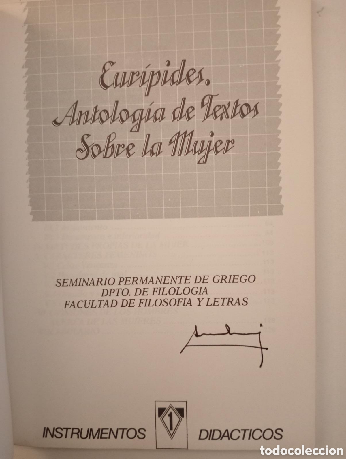 Libros de segunda mano: EURIPIDES. ANTOLOGIA DE TEXTOS SOBRE LA MUJER - Foto 2