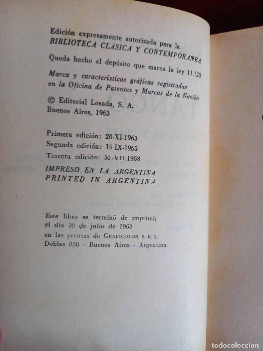 Libros de segunda mano: TANGO. DISCUSI&Oacute;N Y CLAVE - ERNESTO S&Aacute;BATO - ED. LOSADA - 1968 - Foto 5