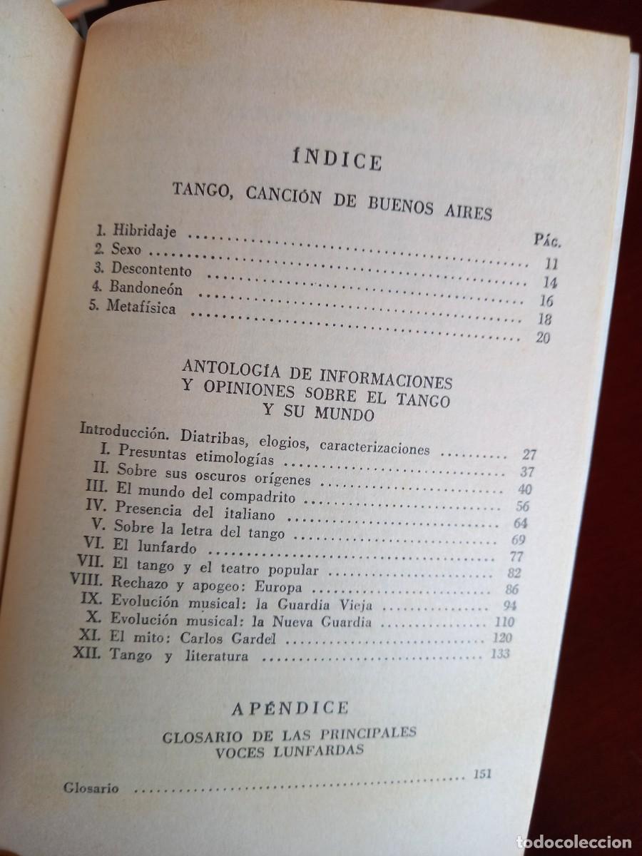 Libros de segunda mano: TANGO. DISCUSI&Oacute;N Y CLAVE - ERNESTO S&Aacute;BATO - ED. LOSADA - 1968 - Foto 6
