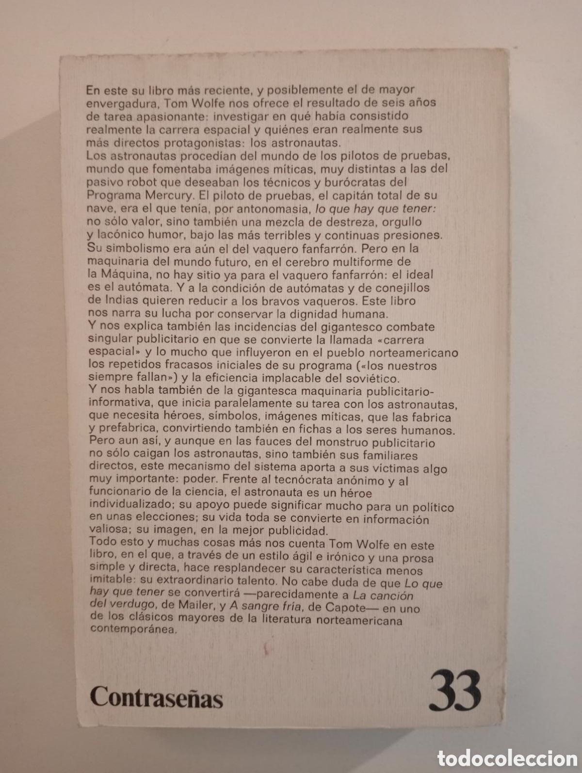 Libros de segunda mano: Lo que hay que tener / Tom Wolfe. - Foto 3