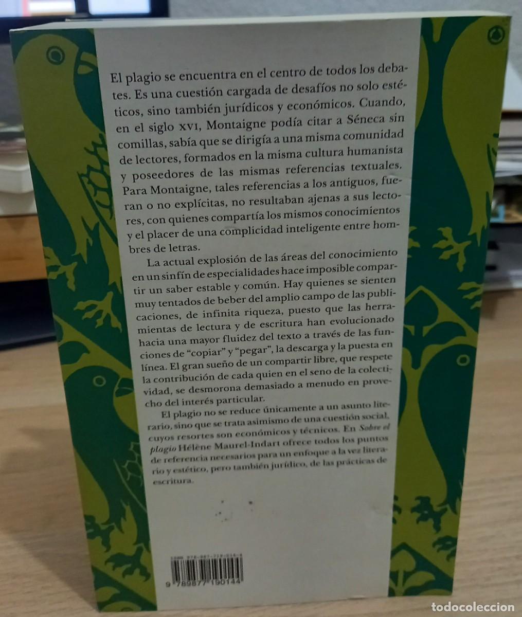 Libros de segunda mano: SOBRE EL PLAGIO - MAUREL-INDART, H. - Foto 2