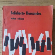Libros de segunda mano: CRITICA LITERARIA. NOTAS CRITICAS, FELISBERTO HERNANDEZ, CUADERNOS DE LITERATURA, 1974 RARO