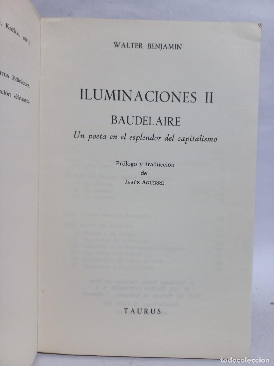 Libros de segunda mano: Walter Benjamin - Iluminaciones II (Baudelaire) - 1972 - Foto 3
