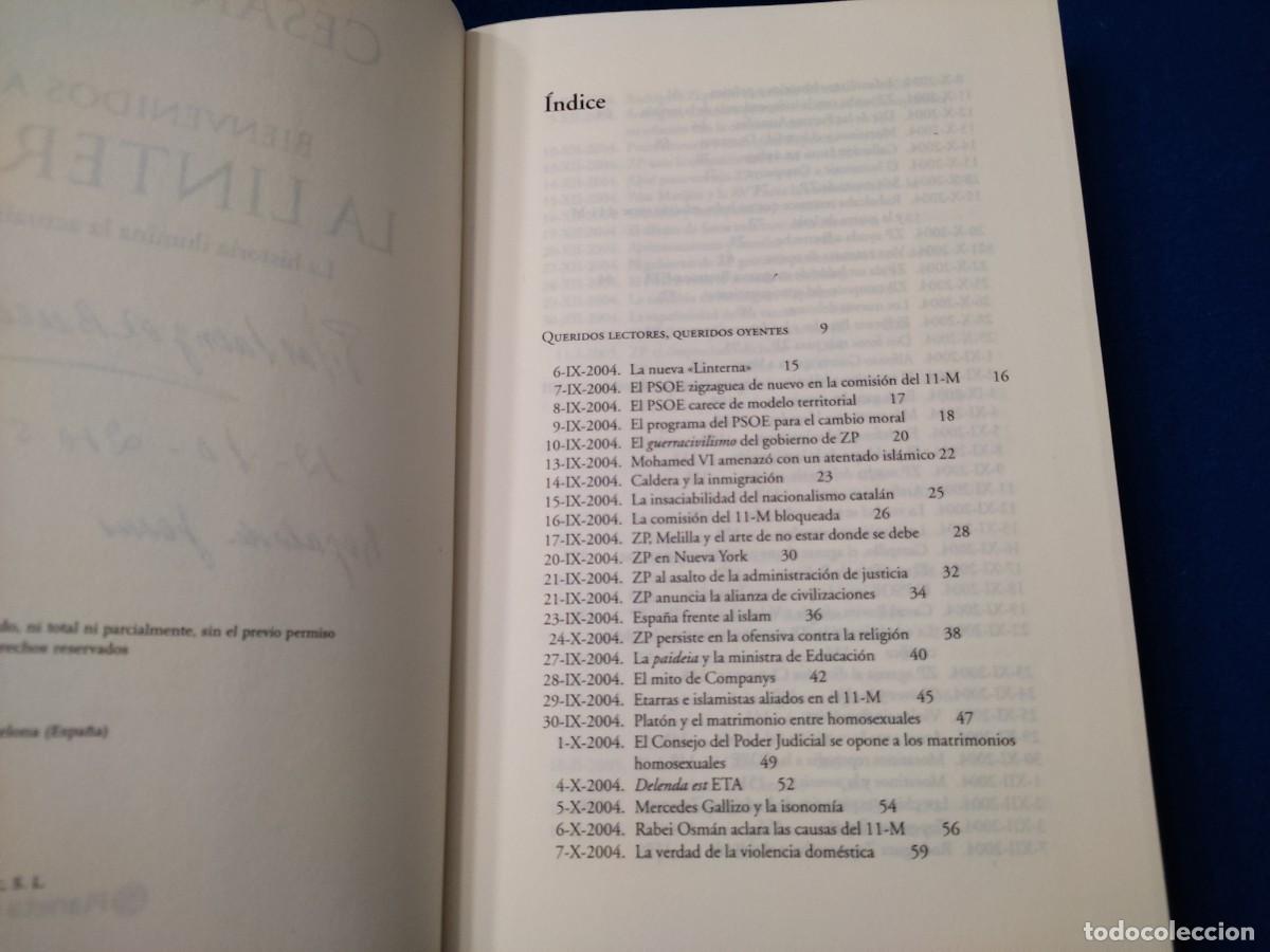 Libros de segunda mano: Bienvenidos a La Linterna C&eacute;sar Vidal Editorial Planeta 2005 - Foto 7
