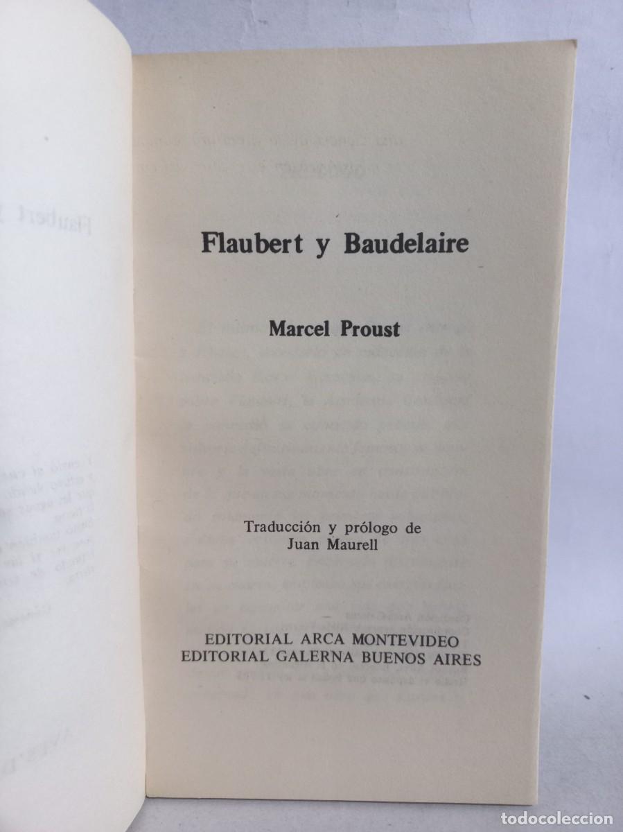 Libros de segunda mano: Marcel Proust - Flaubert y Baudelaire - Primera edici&oacute;n en espa&ntilde;ol - 1978 - Foto 3