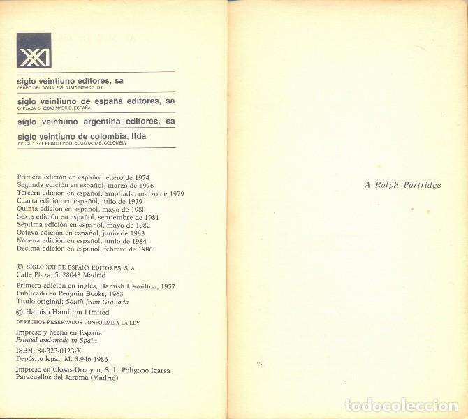 Libros de segunda mano: GERALD BRENAN AL SUR DE GRANADA 10&ordf; EDICI&Oacute;N - Foto 3