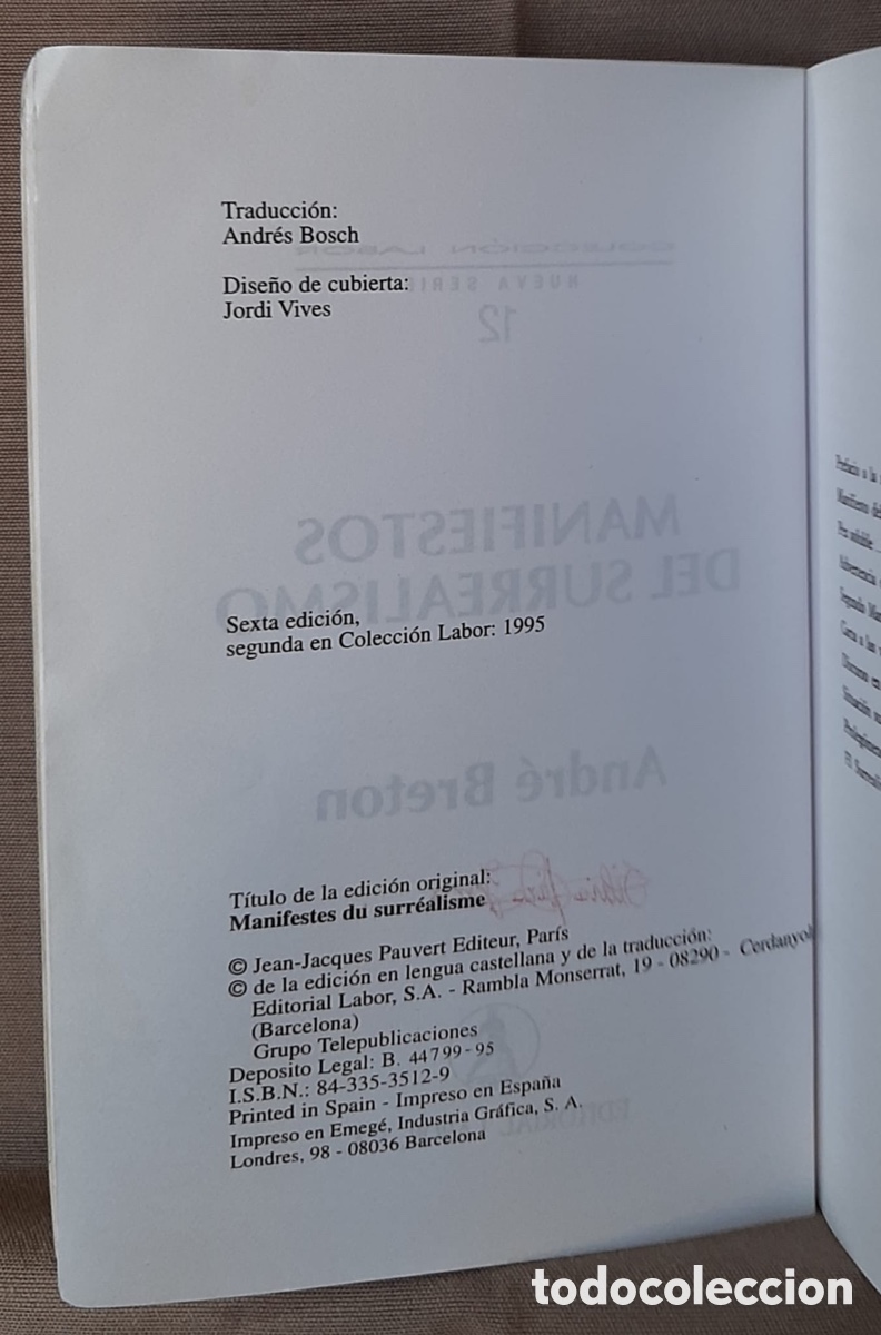 Libros de segunda mano: Manifiestos del surrealismo. Andr&eacute; Breton. - Foto 3