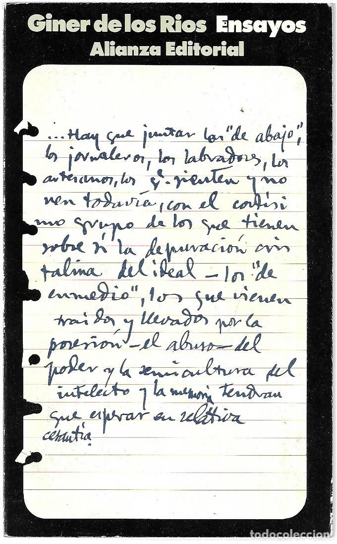 Libros de segunda mano: Francisco Giner de los R&iacute;os . Ensayos - Foto 1