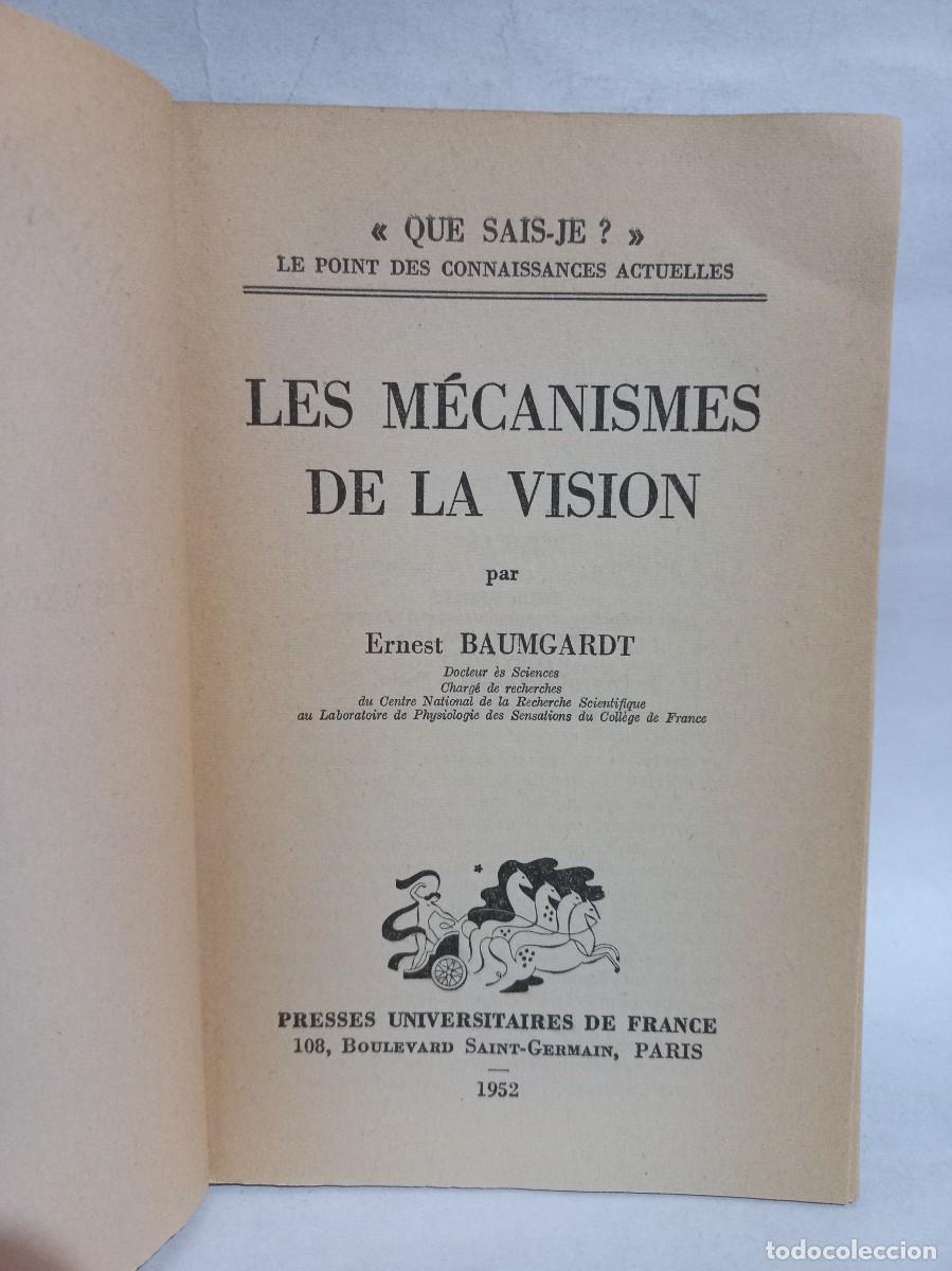 Libros de segunda mano: Ernest Baumgardt - Les M&eacute;canismes de la Vision - 1952 - Foto 2