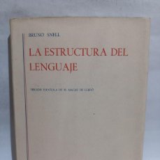 Libros de segunda mano: BRUNO SNELL - LA ESTRUCTURA DEL LENGUAJE - 1966. Lote 390203789