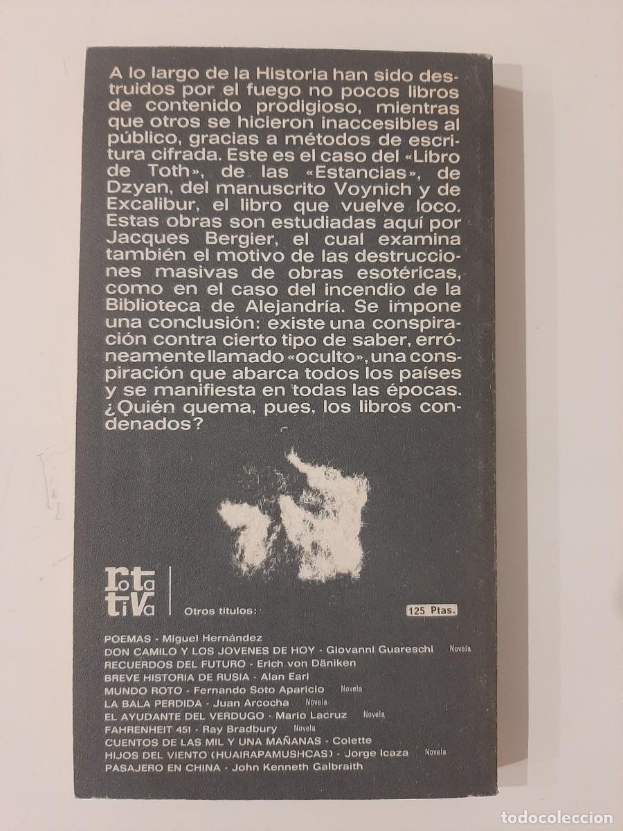 Libros de segunda mano: LOS LIBROS CONDENADOS. JACQUES BERGIER. 1971 - Foto 2