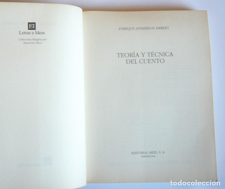 Libros de segunda mano: TEORIA Y TECNICA DEL CUENTO - ENRIQUE ANDERSON IMBERT - Foto 2