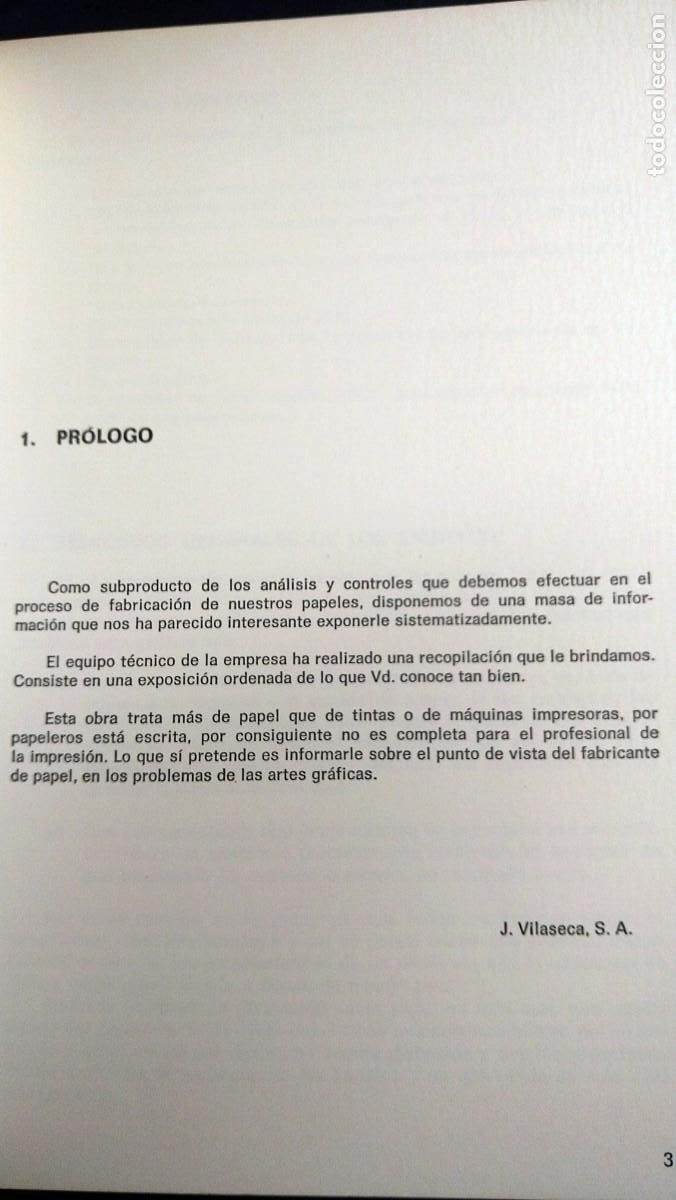Libros de segunda mano: CARACTERISTICAS DE IMPRIMABILIDAD DE LOS PAPELES - J. VILASECA S.A. - Foto 2