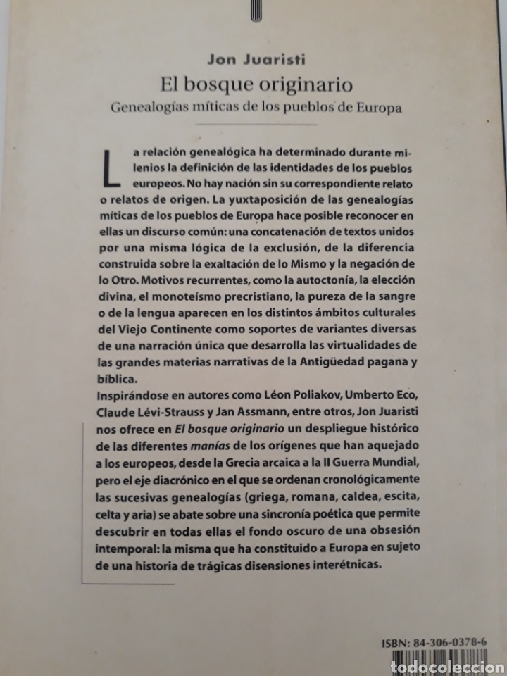 Libros de segunda mano: EL BOSQUE ORIGINARIO - JON JUARISTI - Foto 2