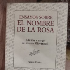 Libros de segunda mano: ENSAYOS SOBRE EL NOMBRE DE LA ROSA/ RENATO GIOVANNOLI (ED.)/ LUMEN, 1987. Lote 394420184
