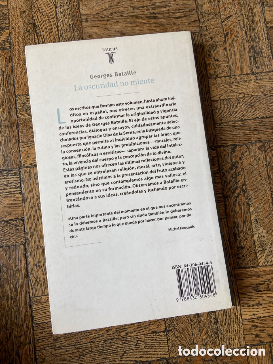 Libros de segunda mano: La oscuridad no miente - Georges Bataille - Taurus (2001) - Foto 5