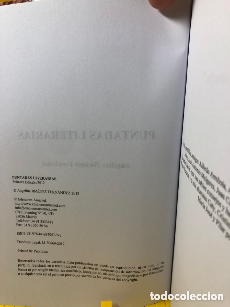 Libros de segunda mano: PUNTADAS LITERARIAS ANGELINA GIMENEZ ● ED. AMANIEL ● ● - Foto 5