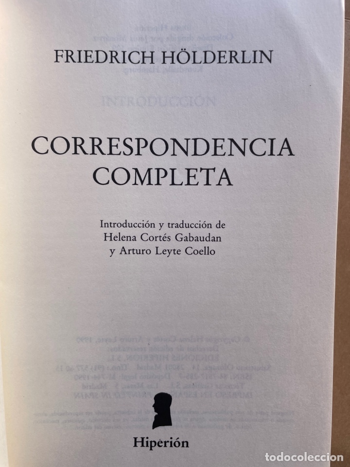 Libros de segunda mano: CORRESPONDENCIA COMPLETA (H&Ouml;LDERLIN) - Foto 3