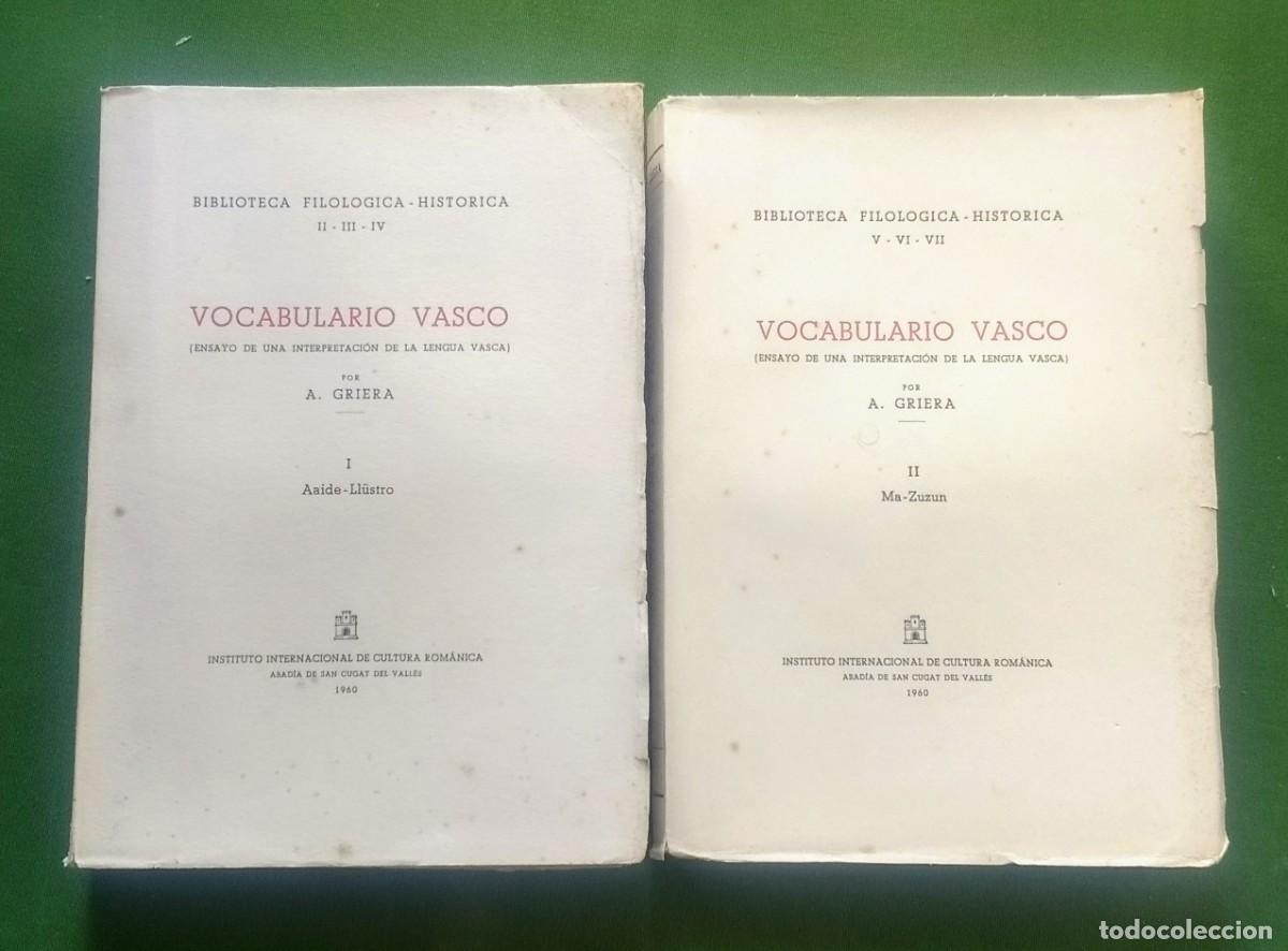 Libros de segunda mano: VOCABULARIO VASCO - COMPLETO 2 VOL. - 1960 - Foto 1