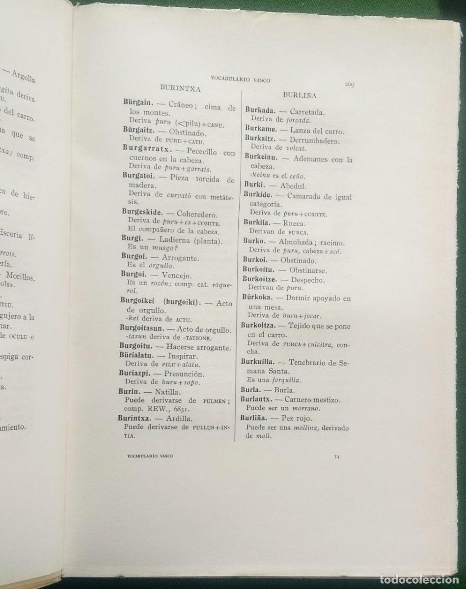 Libros de segunda mano: VOCABULARIO VASCO - COMPLETO 2 VOL. - 1960 - Foto 2