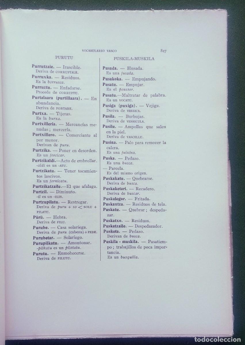 Libros de segunda mano: VOCABULARIO VASCO - COMPLETO 2 VOL. - 1960 - Foto 3