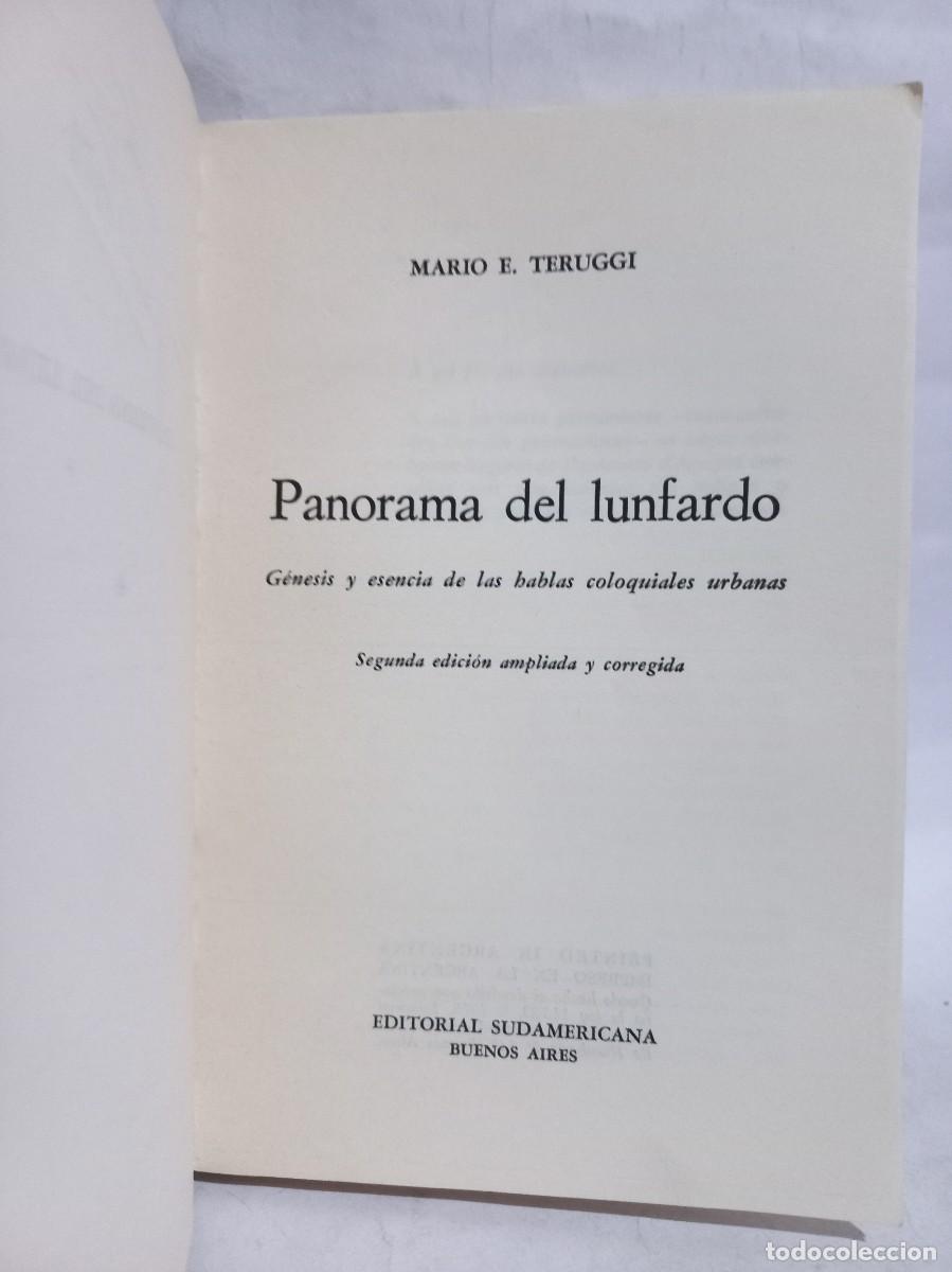 Libros de segunda mano: Mario E. Teruggi - Panorama del Lunfardo - Primera edici&oacute;n - 1979 - Foto 3