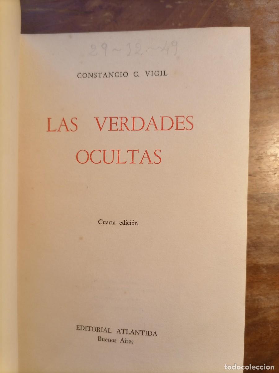 Libros de segunda mano: Las verdades ocultas Constancio G. Vigil - Foto 3