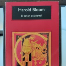 Libros de segunda mano: EL CANON OCCIDENTAL/ HAROLD BLOOM/ ANAGRAMA COMPACTOS, 2013. Lote 402151109