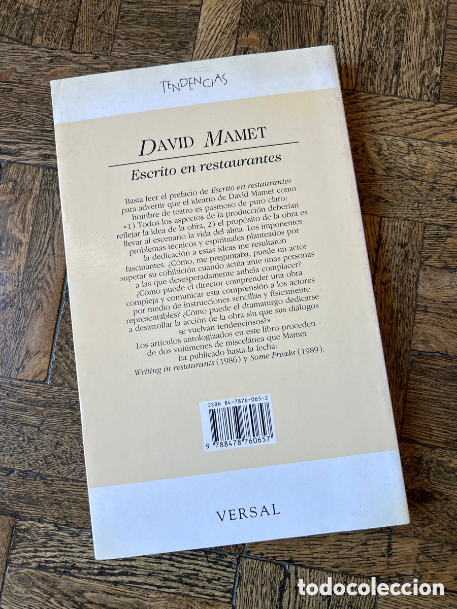 Libros de segunda mano: Escrito en restaurantes - David Mamet - Versal (1991) - Foto 5