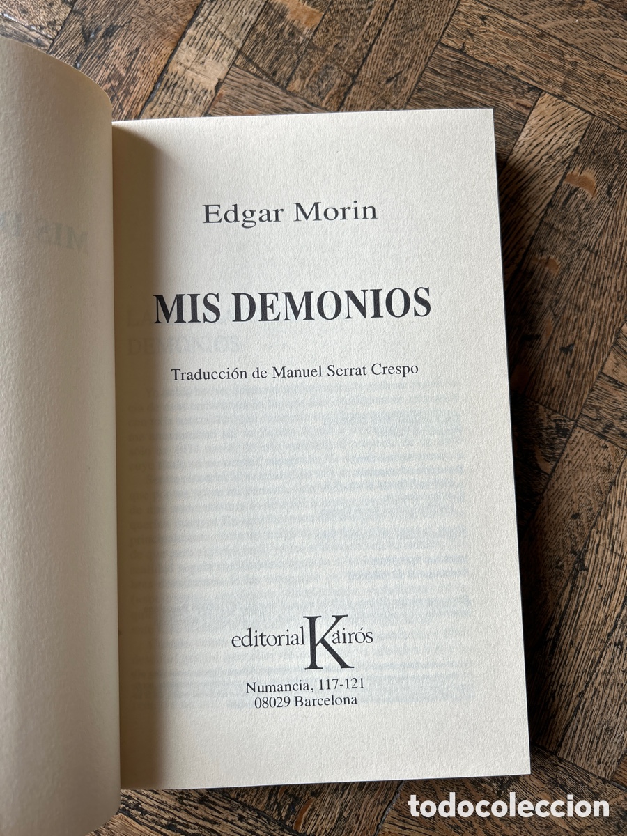 Libros de segunda mano: Mis demonios - Edgar Morin - Kair&oacute;s (1995) - Foto 3