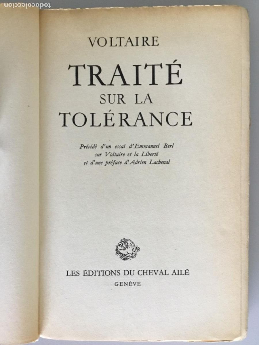 Libros de segunda mano: VOLTAIRE // TRAIT&Eacute; SUR LA TOLER&Aacute;NCE // 1948 - Foto 2