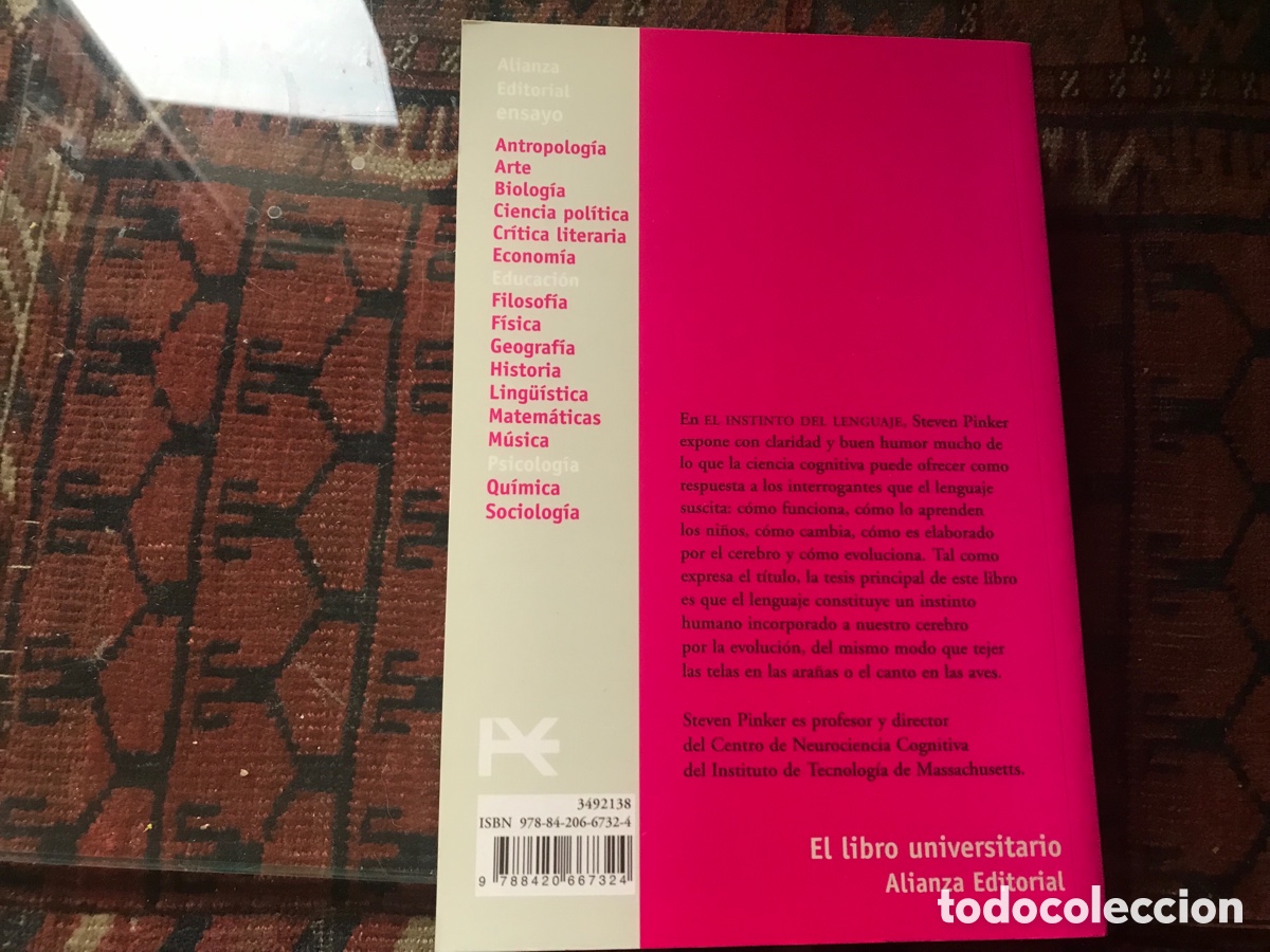 Libros de segunda mano: El instinto del lenguaje. Steven Pinker. Como nuevo - Foto 3
