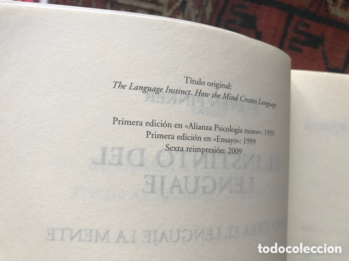 Libros de segunda mano: El instinto del lenguaje. Steven Pinker. Como nuevo - Foto 5