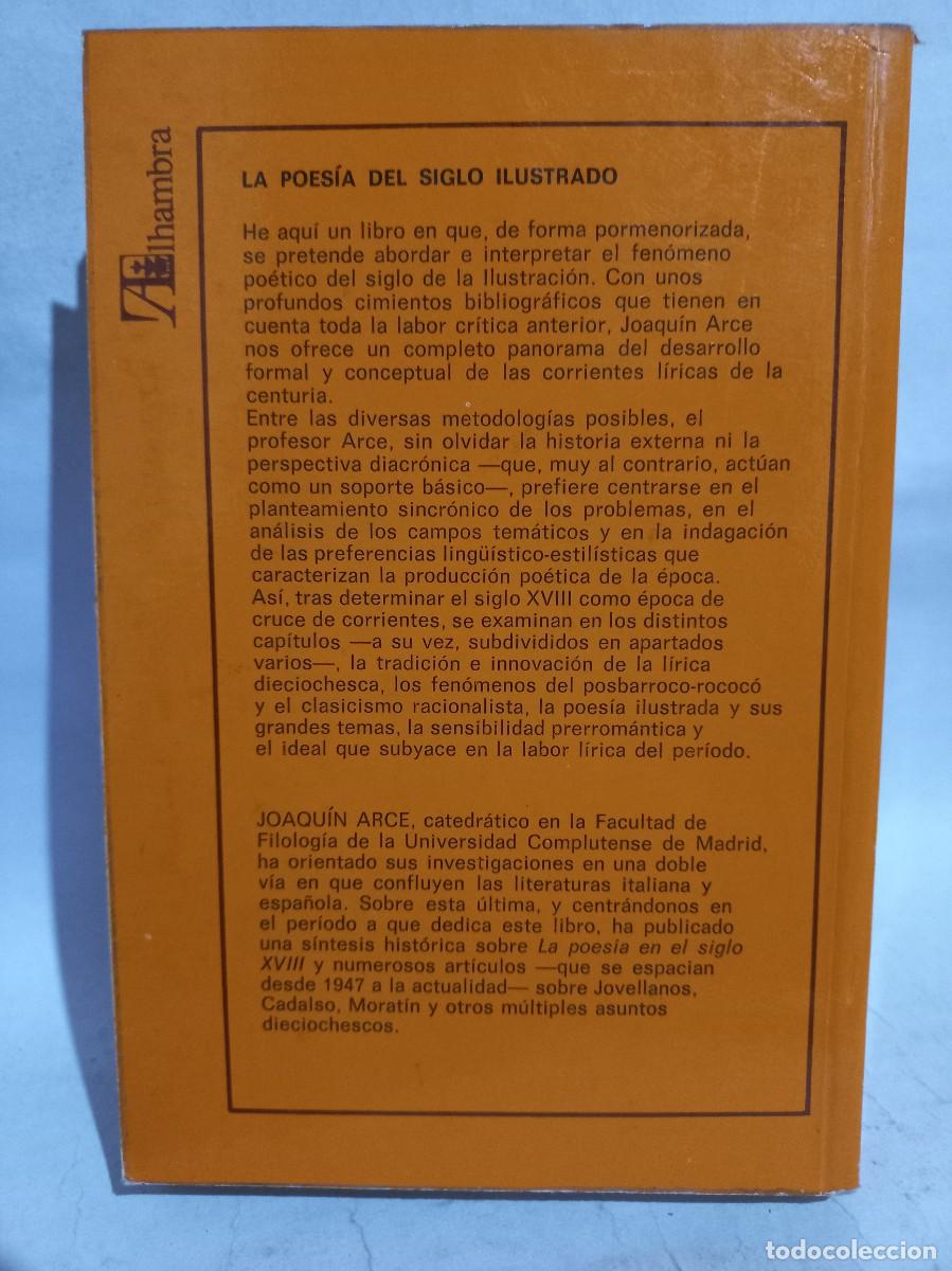 Libros de segunda mano: Joaqu&iacute;n Arce - La Poes&iacute;a del Siglo Ilustrado - 1981 - Foto 4