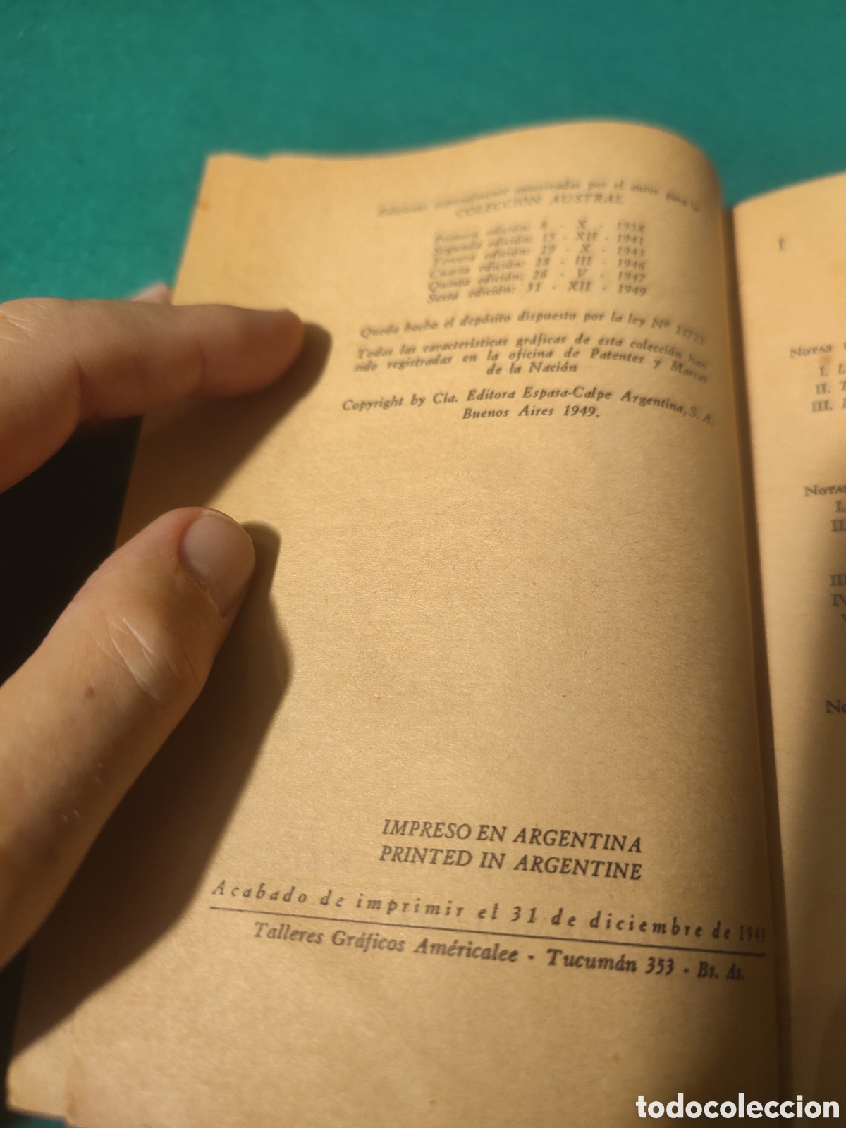 Libros de segunda mano: NOTAS. JOS&Eacute; ORTEGA Y GASSET. AUSTRAL, 1949. - Foto 6