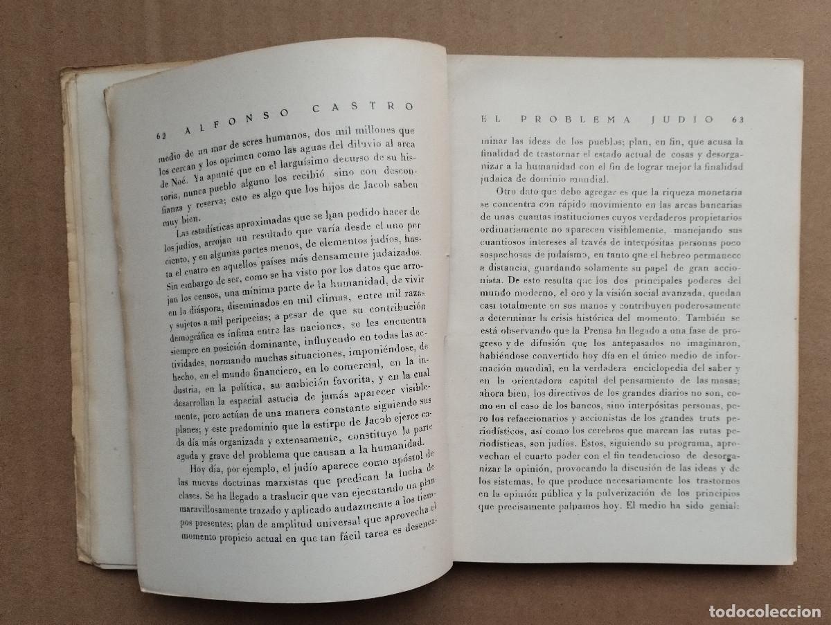 Libros de segunda mano: Alfonso Castro. El Problema Judio. Ediciones Rubi&ntilde;os - Foto 4